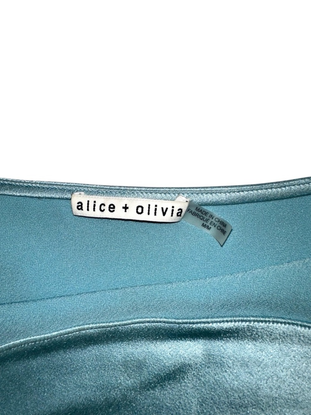 Alice + Olivia Harmon Cowl Neck Light Blue Satin Camisole MEDIUM - Picture 5 of 8
